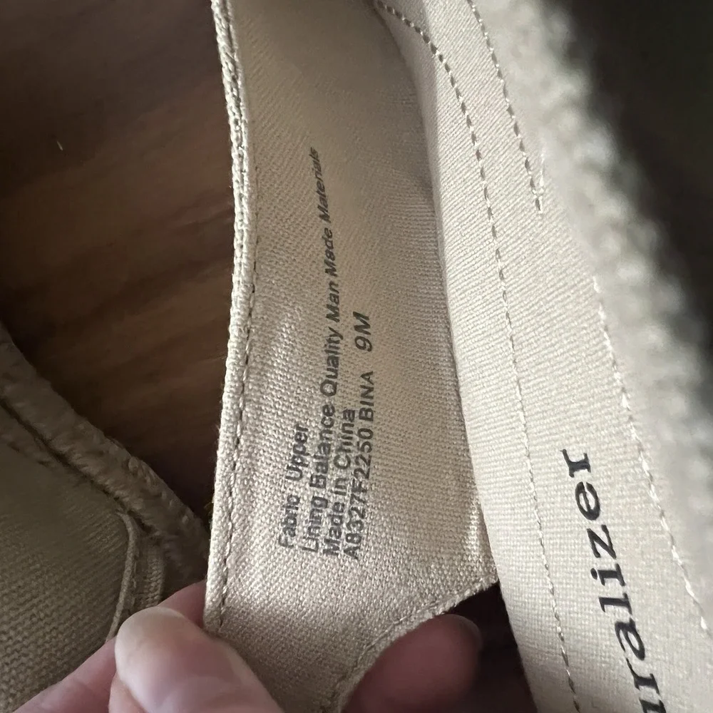 Naturalizer‎ Bina Slingback Espadrille Beige Canvas Wedge Sandals Women's Sz 9 M